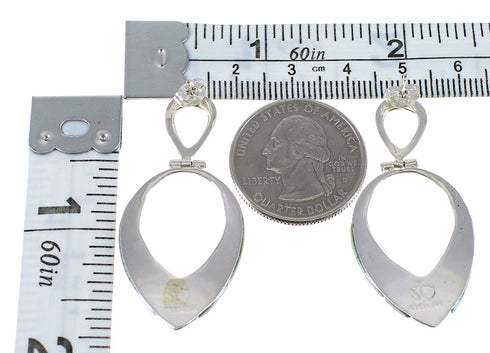 Southwest Sterling Silver Turquoise Post Dangle Earrings AX50325